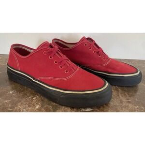 Polo Ralph Lauren Men Red Cantor Low Lace up Sneakers Skid Coastal Preppy 10.5 D